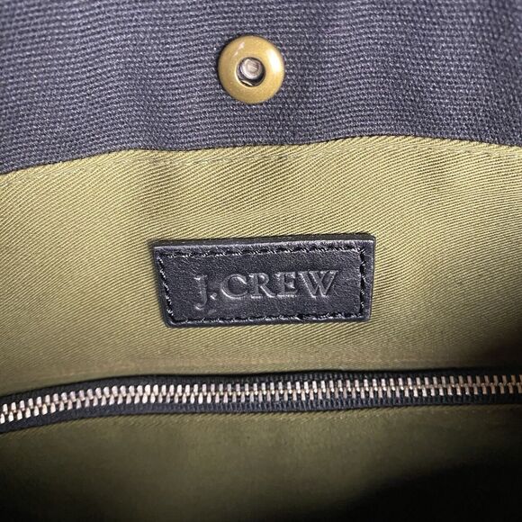 J.Crew Brimfield Brown Leather Tote Shoulder Bag Expandable Preppy Academia - Picture 7 of 9